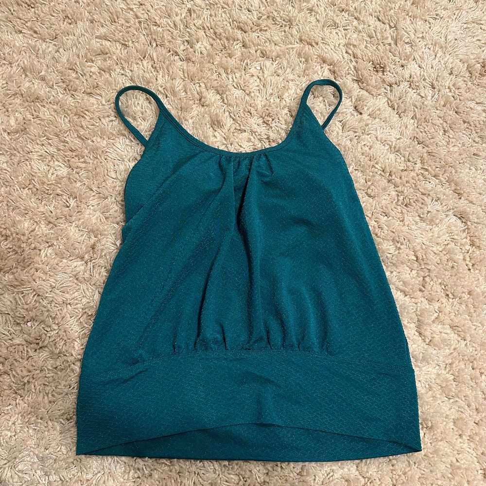free people teal tank with built bra